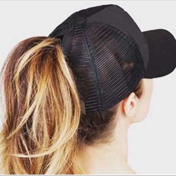 NEW GLAMOROUS PONYTAIL TOP KNOT MESSY BUN MESH CAP - Picture 3 of 8